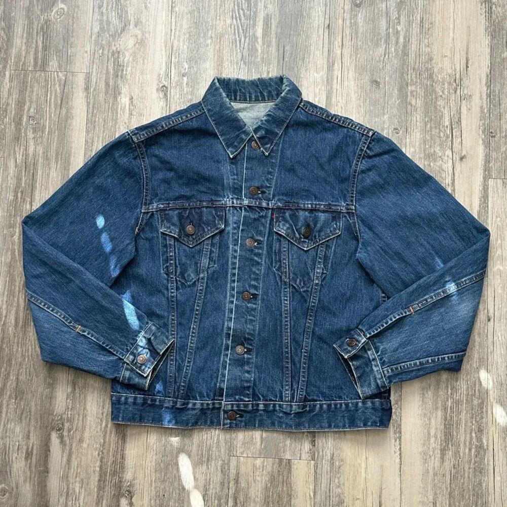 Vintage 60s Levi's 522 Stamp Type 3 Levi's Denim Jacket Size M BIG E ?